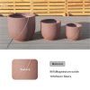 Faux Cement Pattern Planters with Drainage – Set of 3
