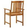 Set of 2 Garden Chairs with Anthracite Cushions and Natural Wood Frames