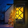96-LED Solar Flickering Flame Wall Light – Waterproof, Auto On/Off