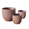 Faux Cement Pattern Planters with Drainage – Set of 3