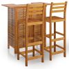 Garden Bar Set in Natural Solid Acacia Wood