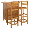 Garden Bar Set in Natural Solid Acacia Wood