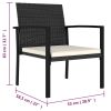 Set of 2 Black and Cream Outdoor Dining Chairs