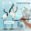 Set of 2 Heron Garden Sculptures – 35.5" & 40.5", White & Black