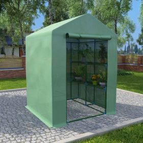 Large Green PE Mesh Greenhouse with Shelving