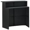 Black PE Rattan Bar Table with Steel Frame