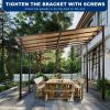 10' x 10' Wall‑Mounted Lean‑To Pergola Gazebo – Metal Frame & Polycarbonate Roof
