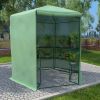Greenhouse with Green PE Mesh Fabric & Powder‑Coated Steel – 89.4 x 87.8 in