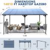 10' x 14' Wall‑Mounted Lean‑To Pergola Gazebo – Heavy‑Duty Metal with Polycarbonate Roof