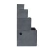 41.7" Gray Cement 4‑Tier Block Fountain – Modern Outdoor Water Feature