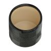 Set of 2 Shiny Black Textured Planters – 6" and 8"
