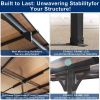 10' x 10' Wall‑Mounted Lean‑To Pergola Gazebo – Metal Frame & Polycarbonate Roof