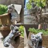 4pcs Planter Pot Hanger Mini Dragon Resin Statues