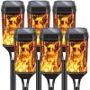 6-Pack 12-LED Solar Square Flame Lights
