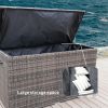 Brown Wicker Deck Box with Steel Frame