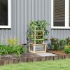 Compact Raised Garden Bed with Trellis – Fir Wood and Galvanized Steel