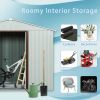 8' x 4' White Metal Storage Shed with Metal Foundation