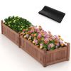 Divisible Wooden Planter Box with Corner Drainage and Liner-91" x 24" x 16"