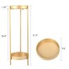 Modern Folding Metal 2‑Tier Plant Stand – Golden, Indoor/Outdoor