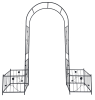 Metal Garden Arch with Dual Plant Stands – 79.5" W x 86.6" H
