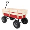 Four‑Wheel Garden Wagon – Iron & Wood Utility Cart, 38.2 x 16.9 x 30.7 inches