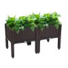 2-Piece Brown Free-Splicing Injection Planting Boxes
