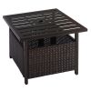 Outdoor Rattan Wicker Steel Side Deck Table