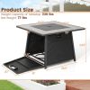35" Propane Gas Fire Pit Table with Wicker Rattan Base, Lava Rocks, and PVC Cover