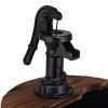 2‑Tier Wooden Barrel Waterfall Fountain – Rustic Fir Wood with Pump