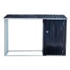 Firewood Storage Shed – Outdoor Firewood Rack & Log Holder, Anthracite Galvanized Steel