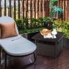 Outdoor Rattan Wicker Steel Side Deck Table
