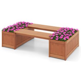 Outdoor Plant Container Bench with Seat for Garden, Yard, Balcony, or Deck