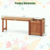 Teak Oil Finish Wooden Raised Garden Bed with Bench