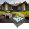 Portable Square Metal Fire Pit – 32" Black with Mesh Lid & Accessories