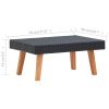 Black PE Rattan Coffee Table with Powder-Coated Steel and Eucalyptus Wood