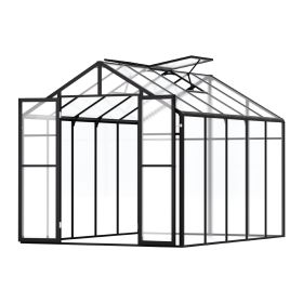 Polycarbonate Pavilion Greenhouse with Hinged Door & 2 Vent Windows – 8 x 10 ft