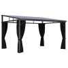 Gazebo with Curtains – Anthracite – 13.3 x 9.6 x 8 ft