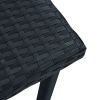 Compact Black PE Rattan Garden Table