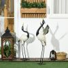 Set of 2 Heron Garden Sculptures – 35.5" & 40.5", White & Black