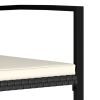 Set of 2 Black and Cream Outdoor Dining Chairs