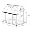 6 x 8 ft Polycarbonate Walk‑In Greenhouse with Vent Window, Hinged Door & Rain Gutter