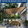 10' x 14' Wall‑Mounted Lean‑To Pergola Gazebo – Heavy‑Duty Metal with Polycarbonate Roof