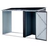 Firewood Storage Shed – Outdoor Firewood Rack & Log Holder, Anthracite Galvanized Steel