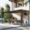 10' x 14' Wall‑Mounted Lean‑To Pergola Gazebo – Heavy‑Duty Metal with Polycarbonate Roof