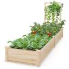 Wooden Raised Garden Bed with Planter Box and Trellis – 235 x 63 x 102 cm