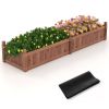Divisible Wooden Planter Box with Corner Drainage and Liner-91" x 24" x 16"