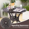 Round Cast Aluminum Patio Dining Table with Umbrella Hole - 31.5"