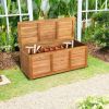 47 Gallon Acacia Wood Storage Bench Box – Patio, Garden & Deck