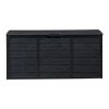 Outdoor Garden Plastic Storage Deck Box Chest, Lockable Seat – 75 Gallon (Black)