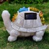 Solar LED Turtle Statue with Succulent Planter Stand – Garden Gnome Accent